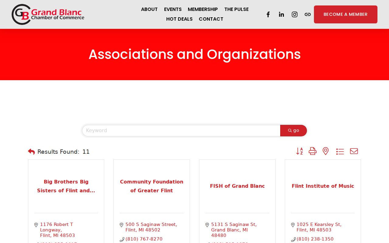 Grand Blanc Township neighbors community organizations directory listing