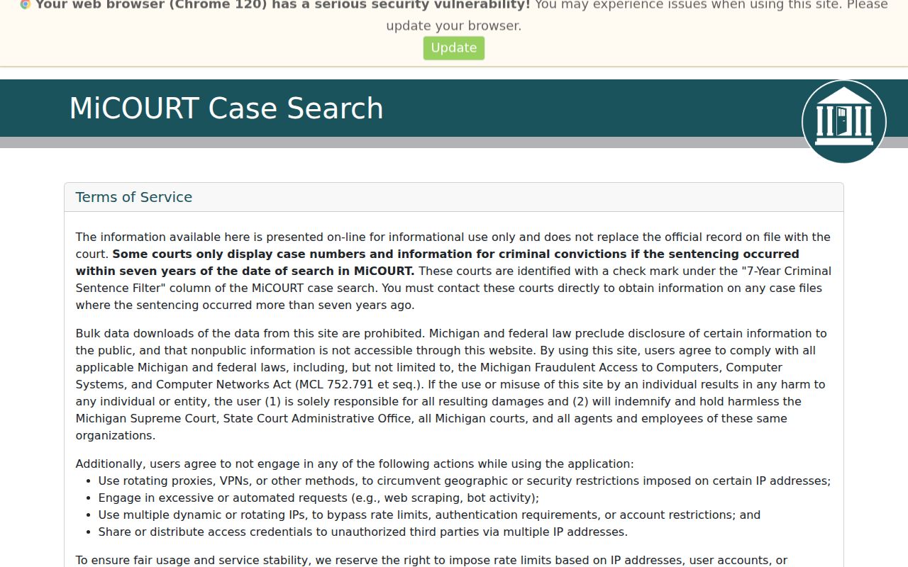 Grand Blanc Township resident lookup MiCOURT case search